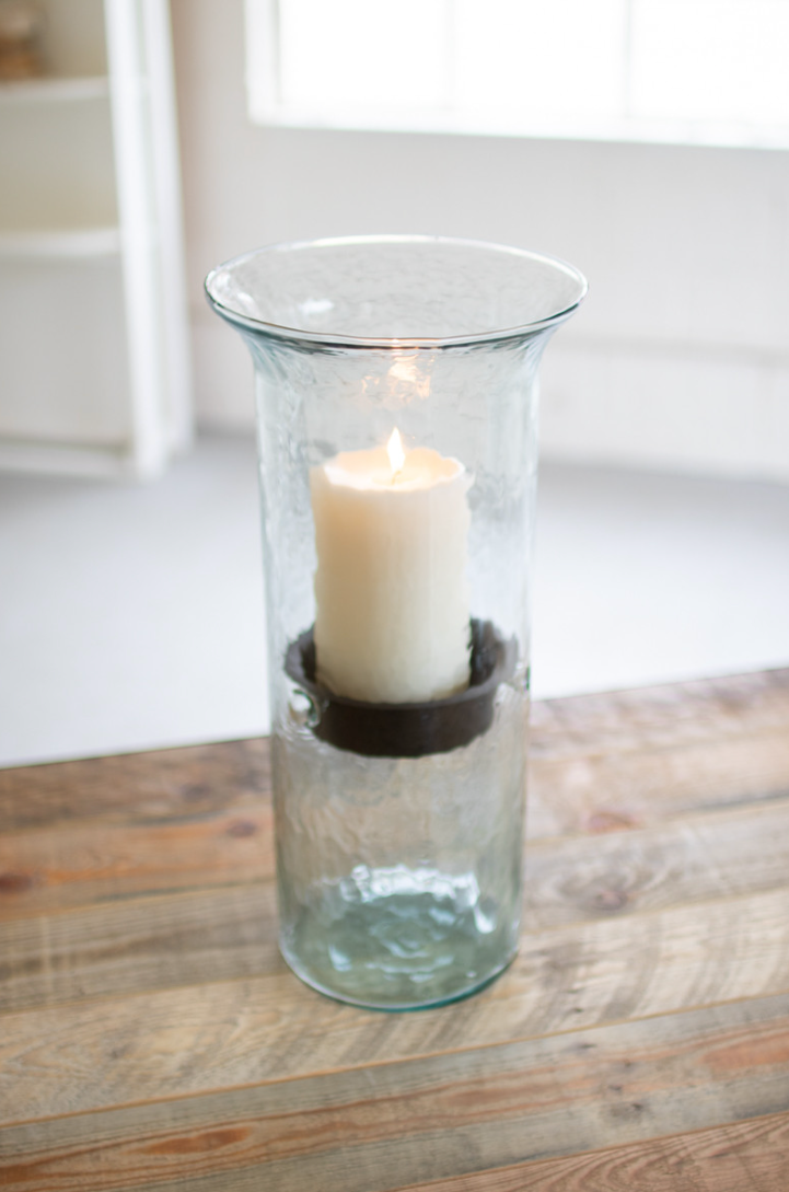 Mini Glass Candle Cylinders with Rustic Insert