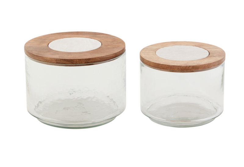 Travertine Lidded Bowls