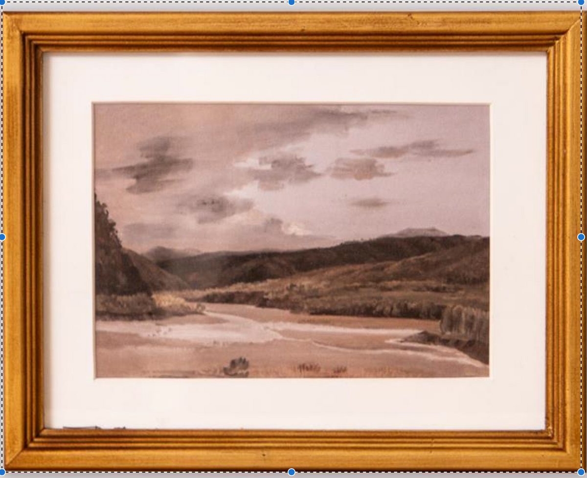 Matted Valley - Small Antique Gold Framed Print