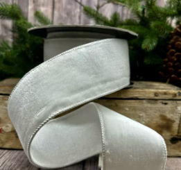 Lush Velvet Ribbon - 2.5" Winter White