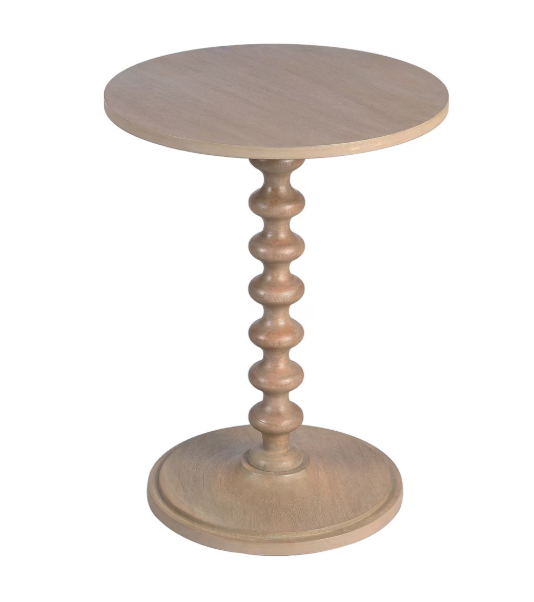 Contemporary Turned Side Table, Sand Grey