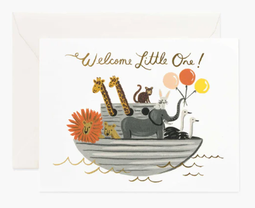 Welcome Little One - Noah's Ark Card