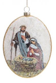 Divine Impression Holy Family Glass Ornaments