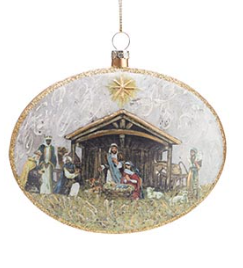 Divine Impression Holy Family Glass Ornaments