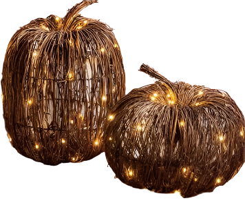 Large Light-Up Rattan Pumpkin