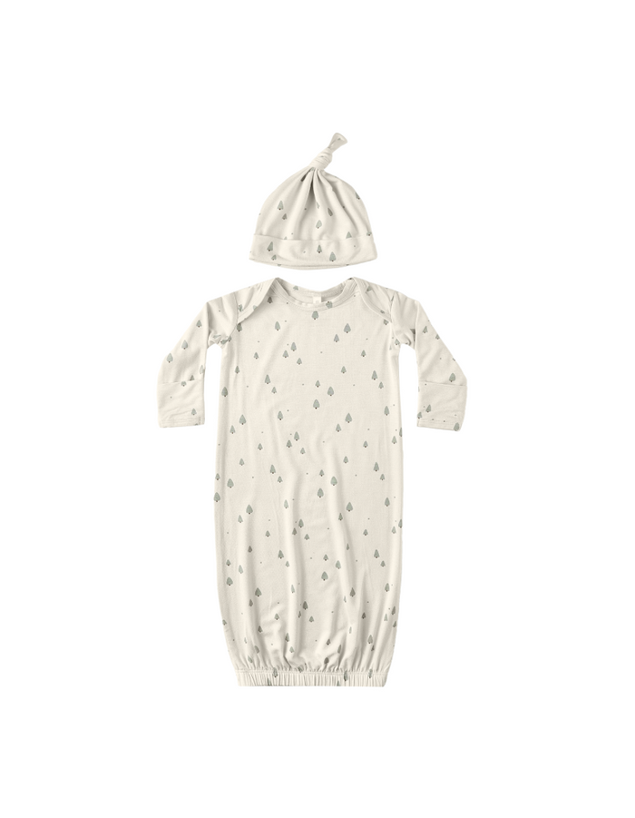 Bamboo Baby Gown + Hat Set || Trees