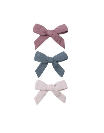 Bow w/Clip, Set of 3 || Mulberry, Ocean, Lilac