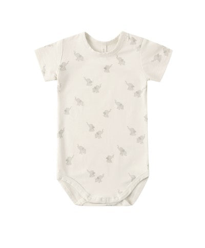 Bamboo Short Sleeve Bodysuit - Elephants