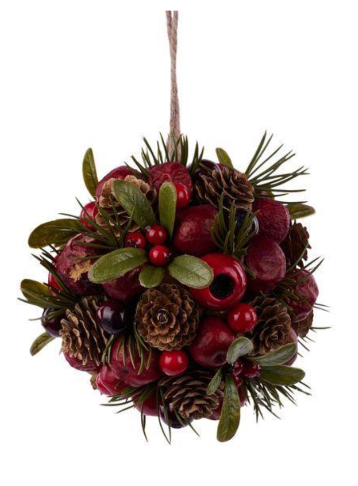 Berry Pinecone Ball Ornament