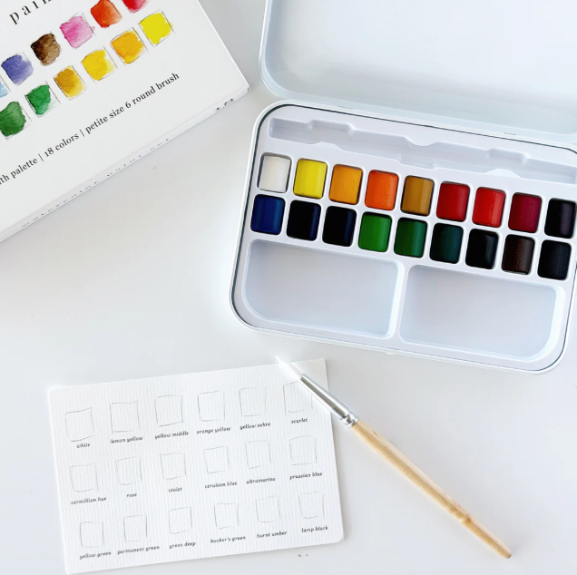 Watercolor Paint Set 18 Colors with Brush