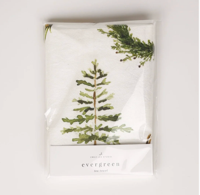Evergreen Christmas Tea Towel