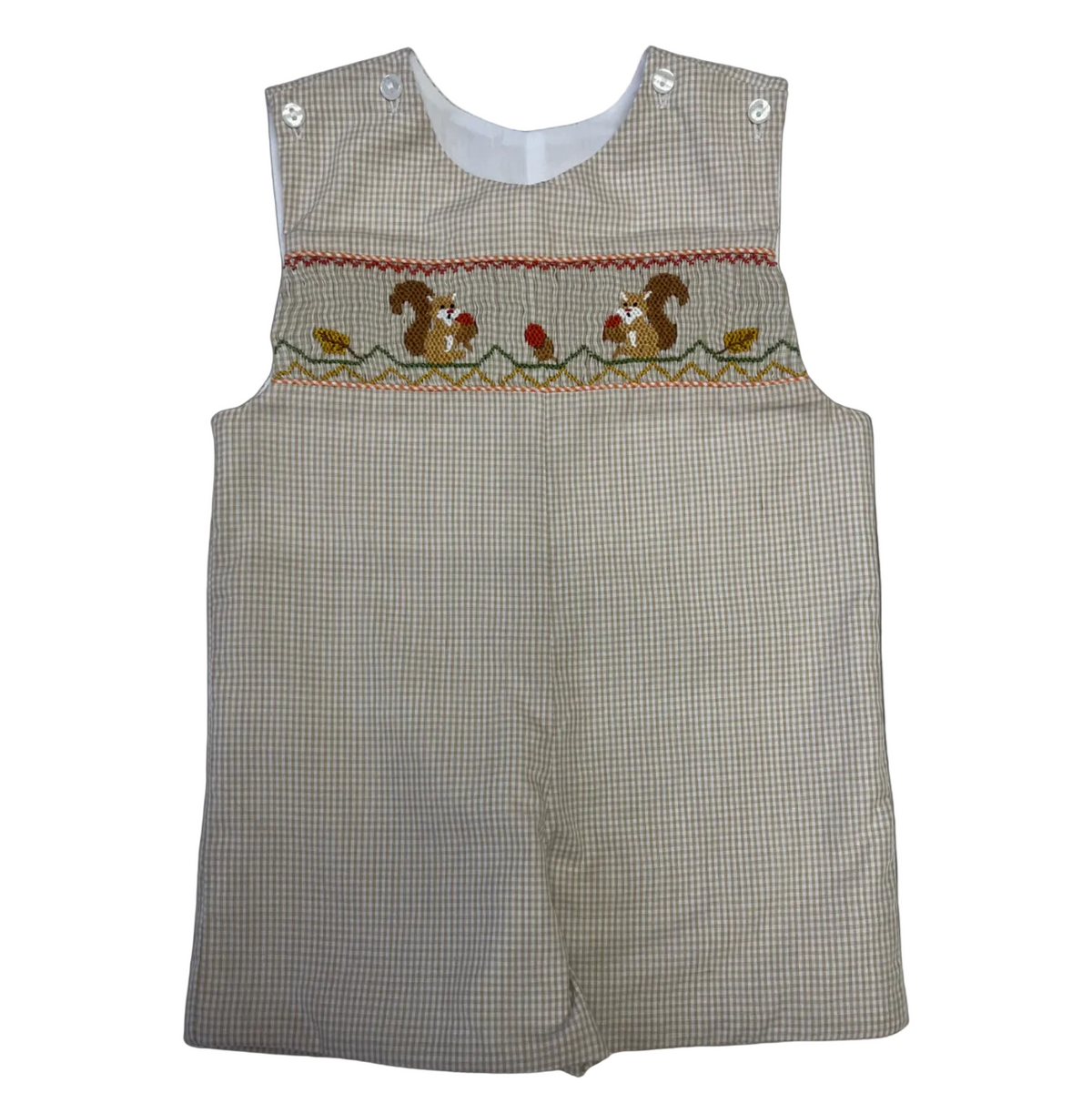 Smocked Boys Shortall - Squirrels