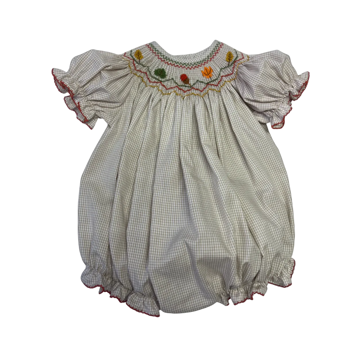 Smocked Bubble Dress - Fall Leaves