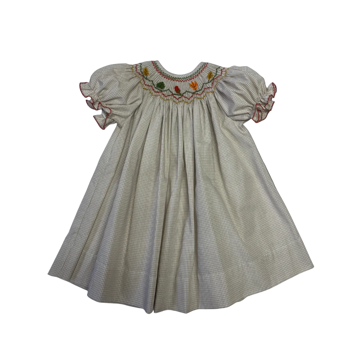 Smocked Bishop Dress - Fall Leaves