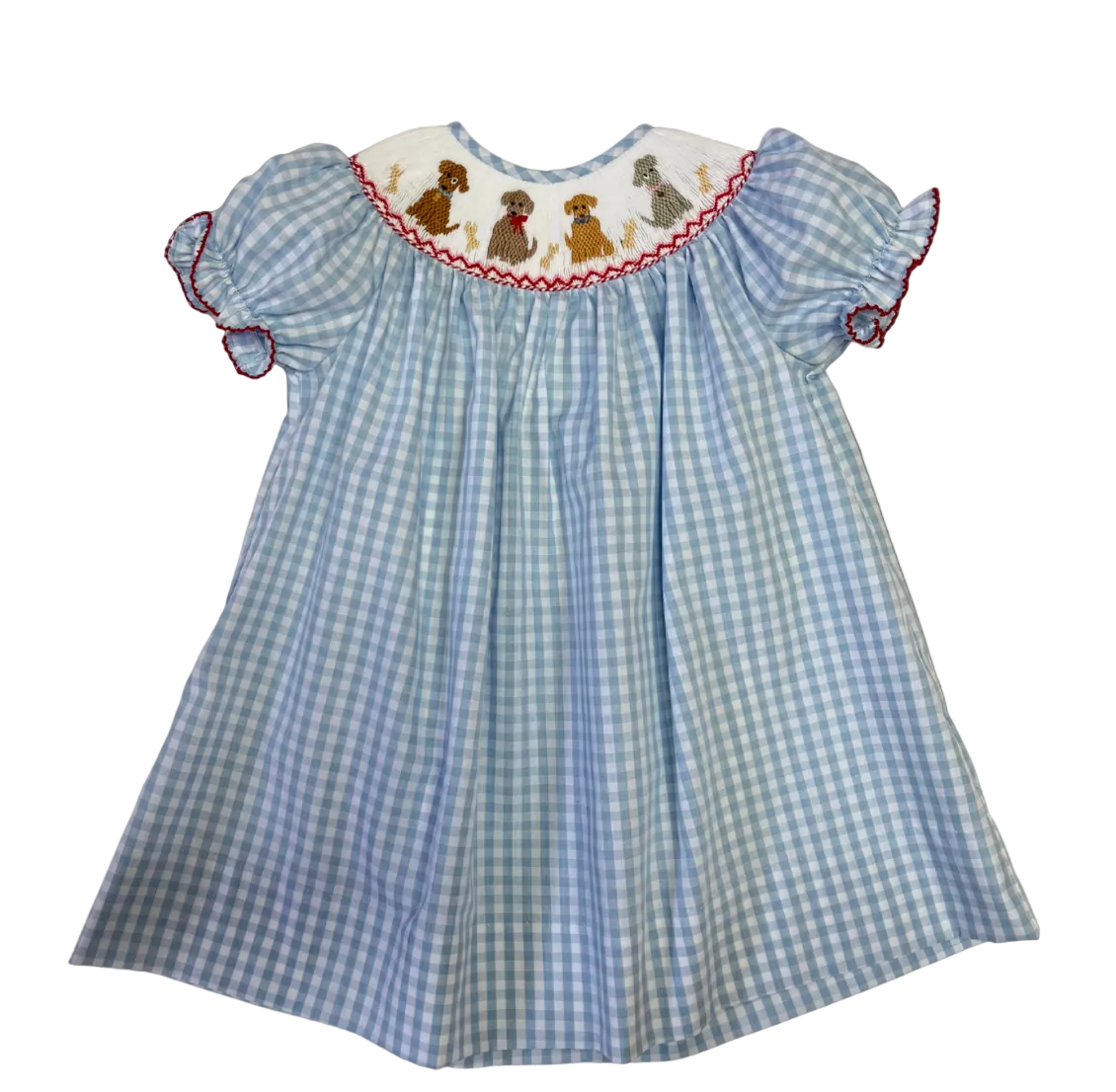 Smocked Bishop Dress - Puppies