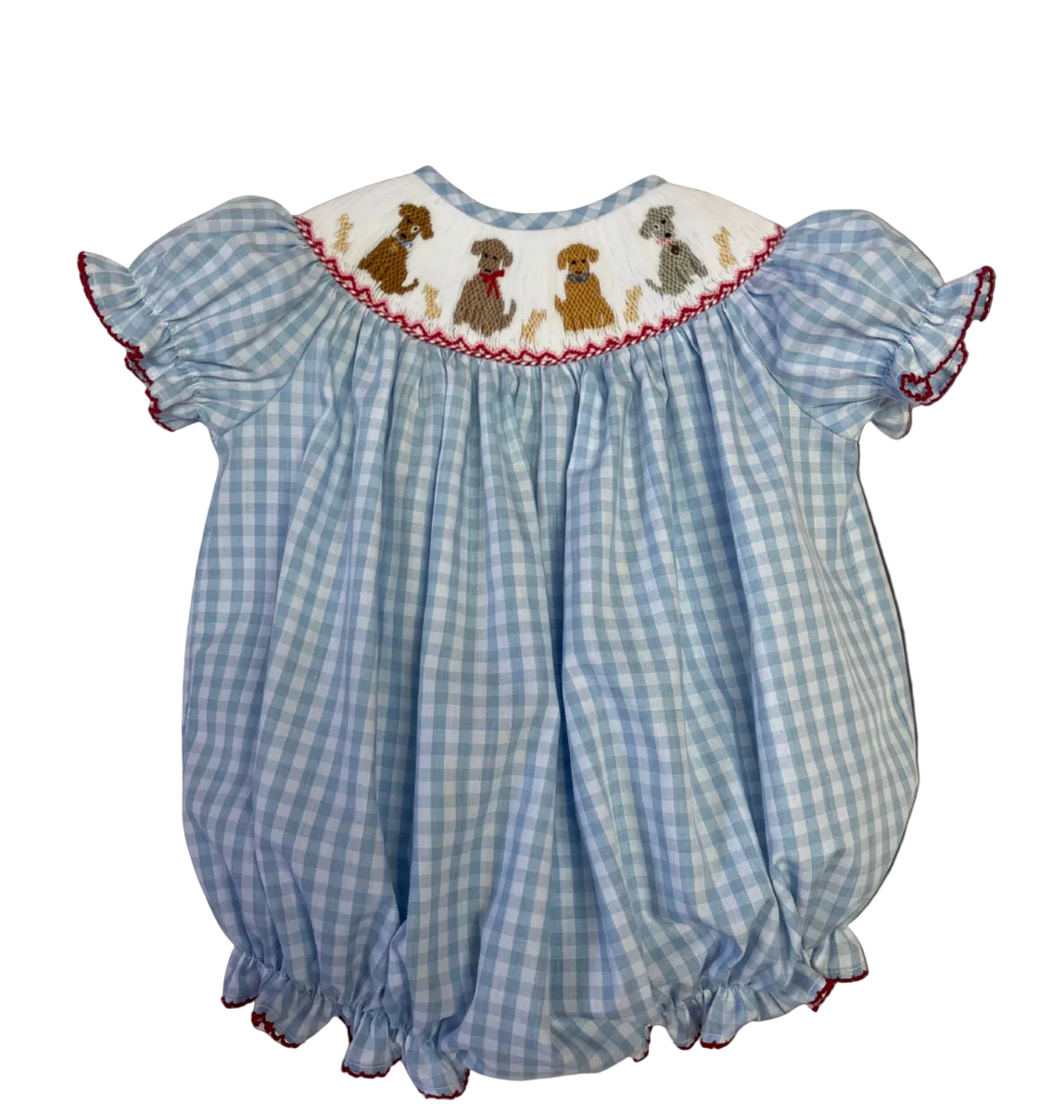 Smocked Bishop Bubble - Puppies