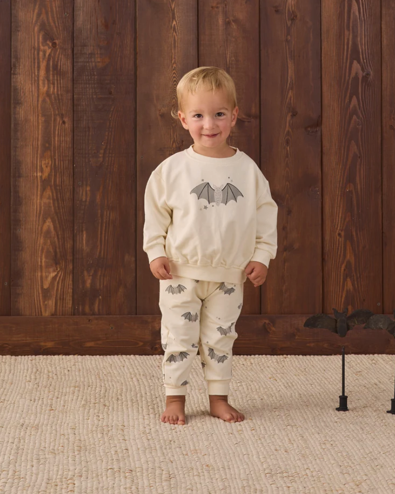 Relaxed Fleece Sweatshirt and Sweatpant || Baby Bats