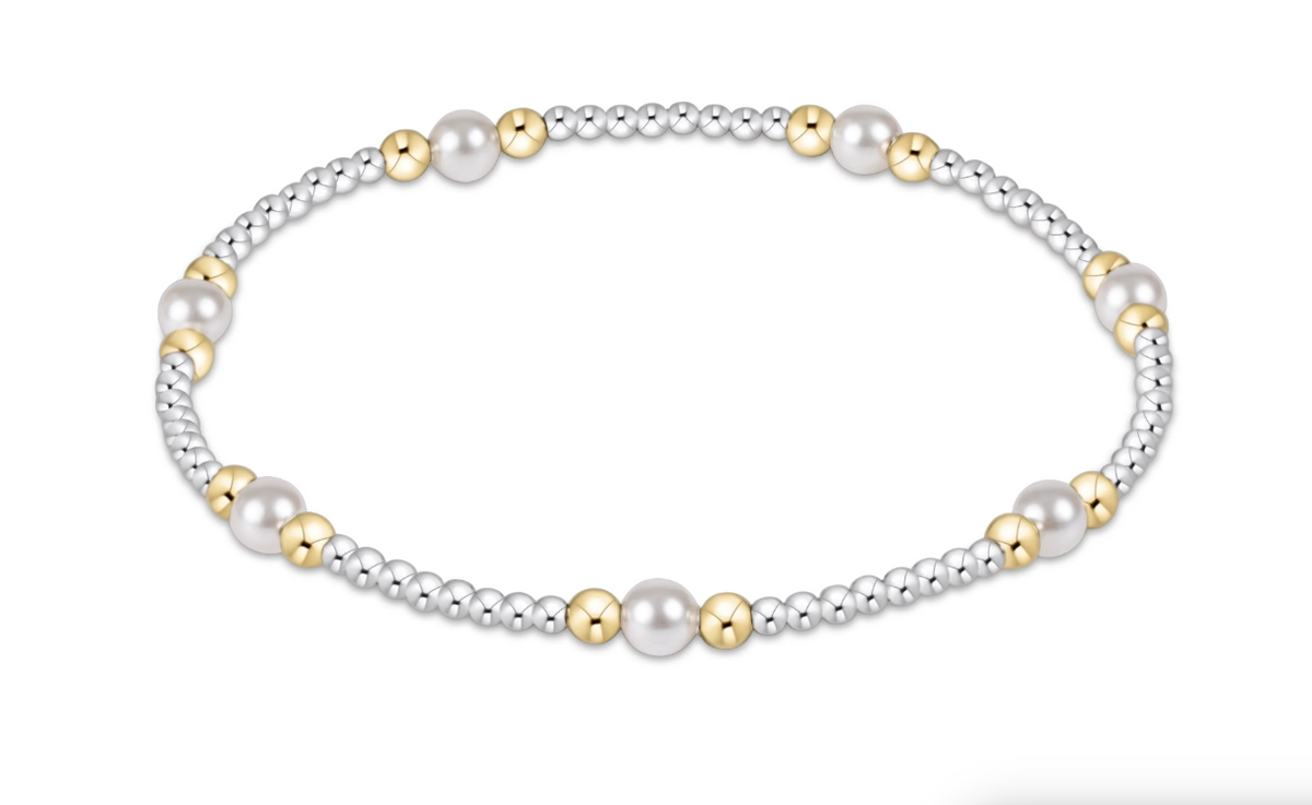 purpose pearl 4mm bead bracelet - mixed metal
