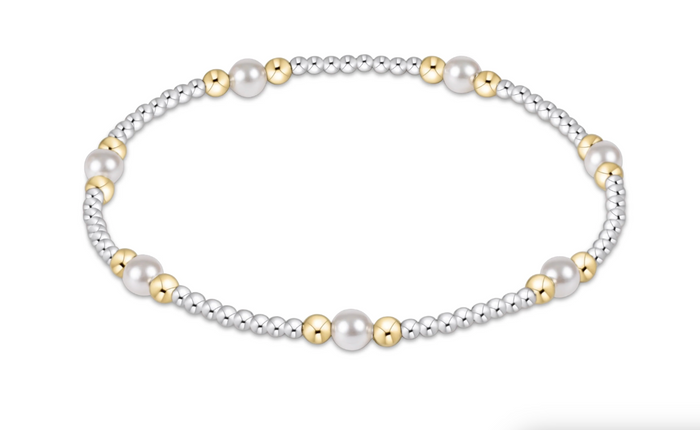 purpose pearl 4mm bead bracelet - mixed metal