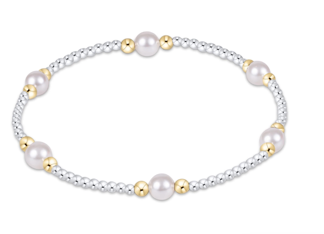purpose pearl 5mm bead bracelet - mixed metal