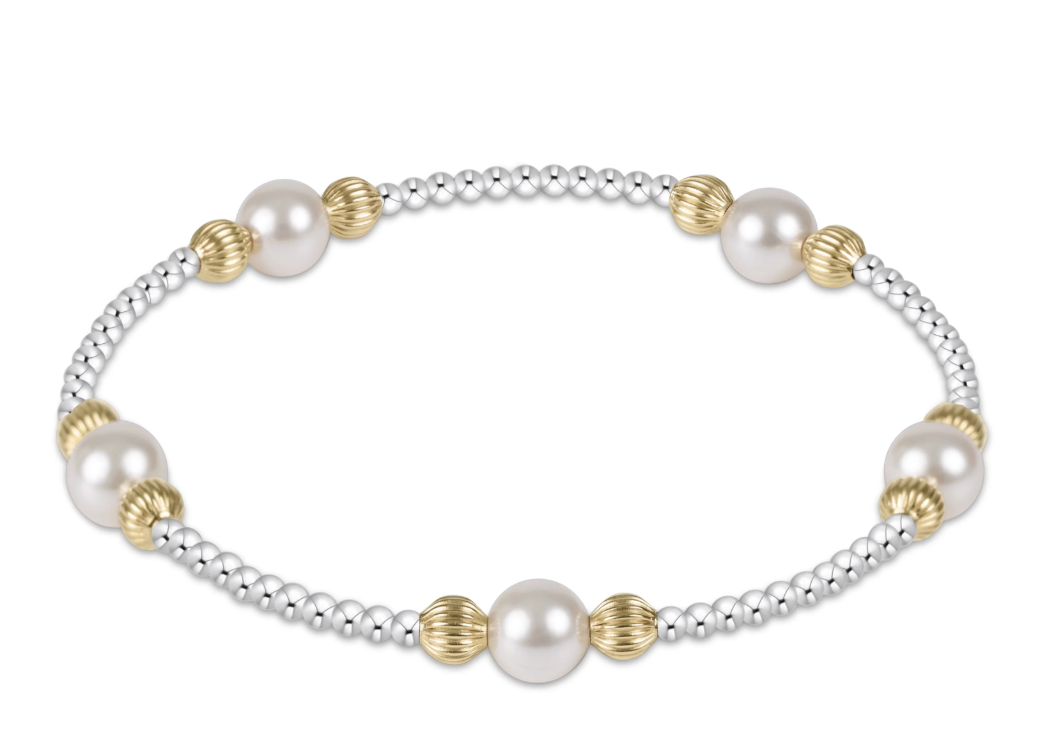 purpose pearl 6mm bead bracelet - mixed metal