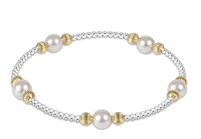 purpose pearl 6mm bead bracelet - mixed metal