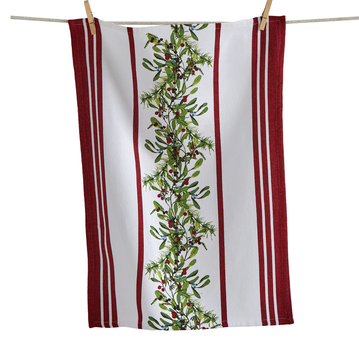 Winter Berries Center Garland Dish Towel
