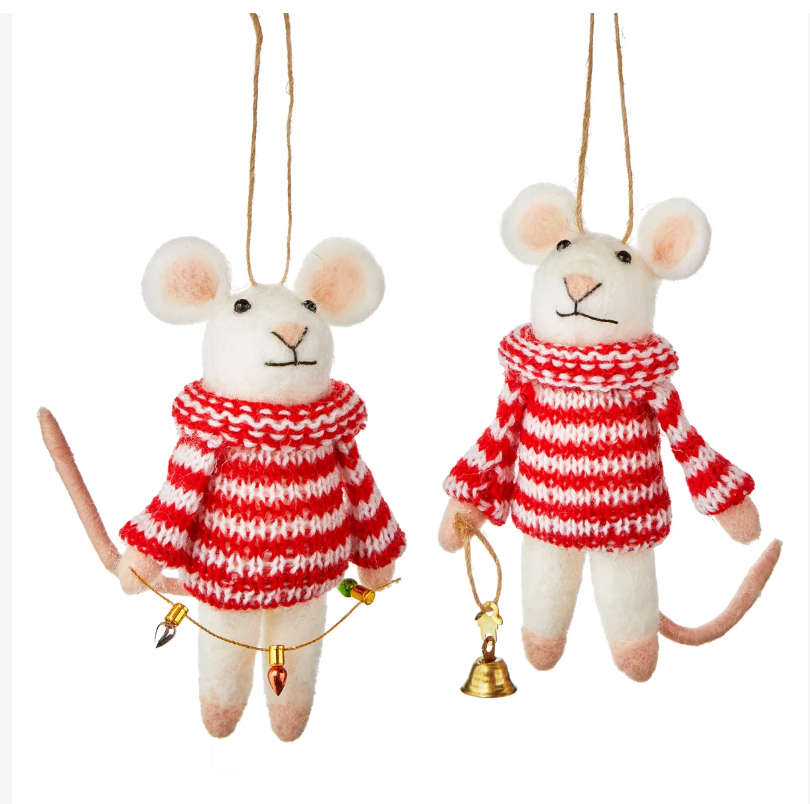 Mouse in Sweater Ornament