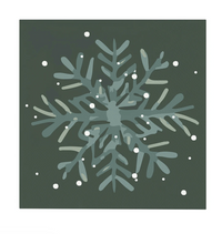 Ceramic Cocktail Napkin Tray - Green Snowflake