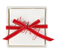 Ceramic Cocktail Napkin Tray - Merry Merry