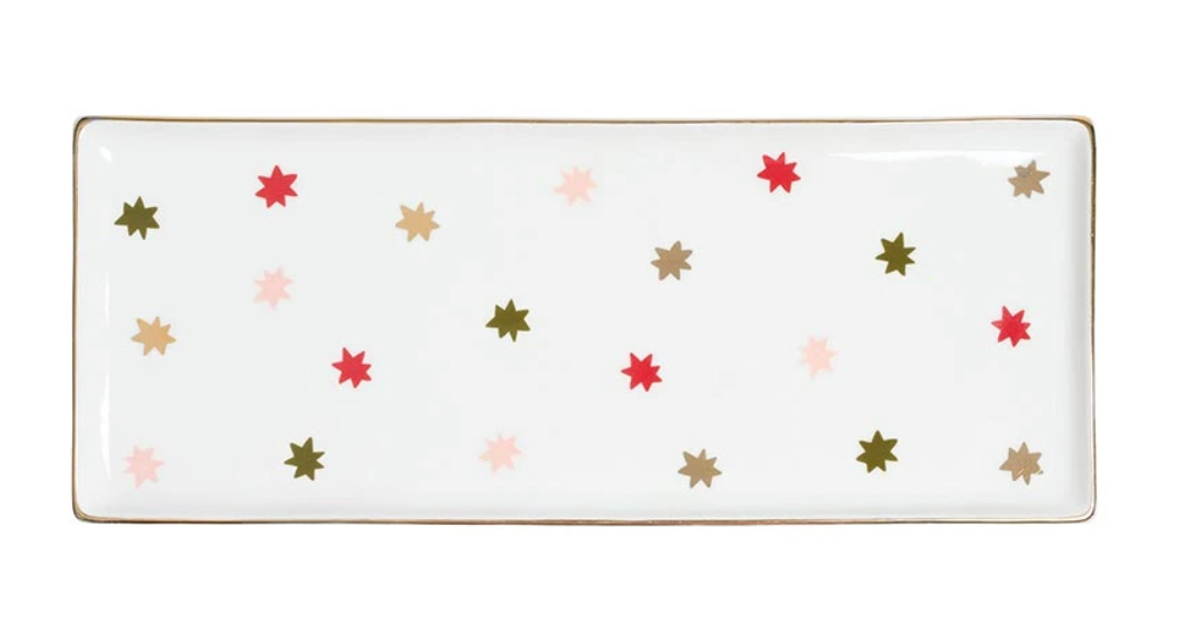 Snowflake Stars Ceramic Tray