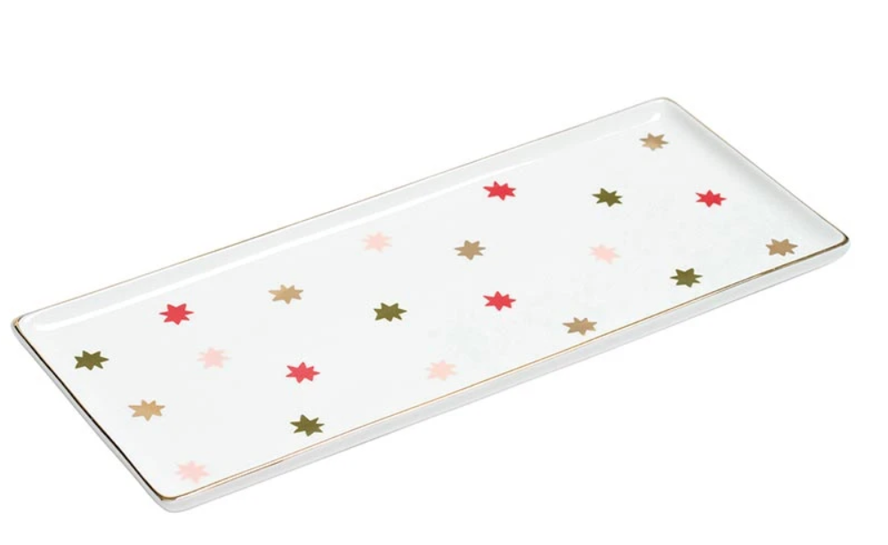 Snowflake Stars Ceramic Tray