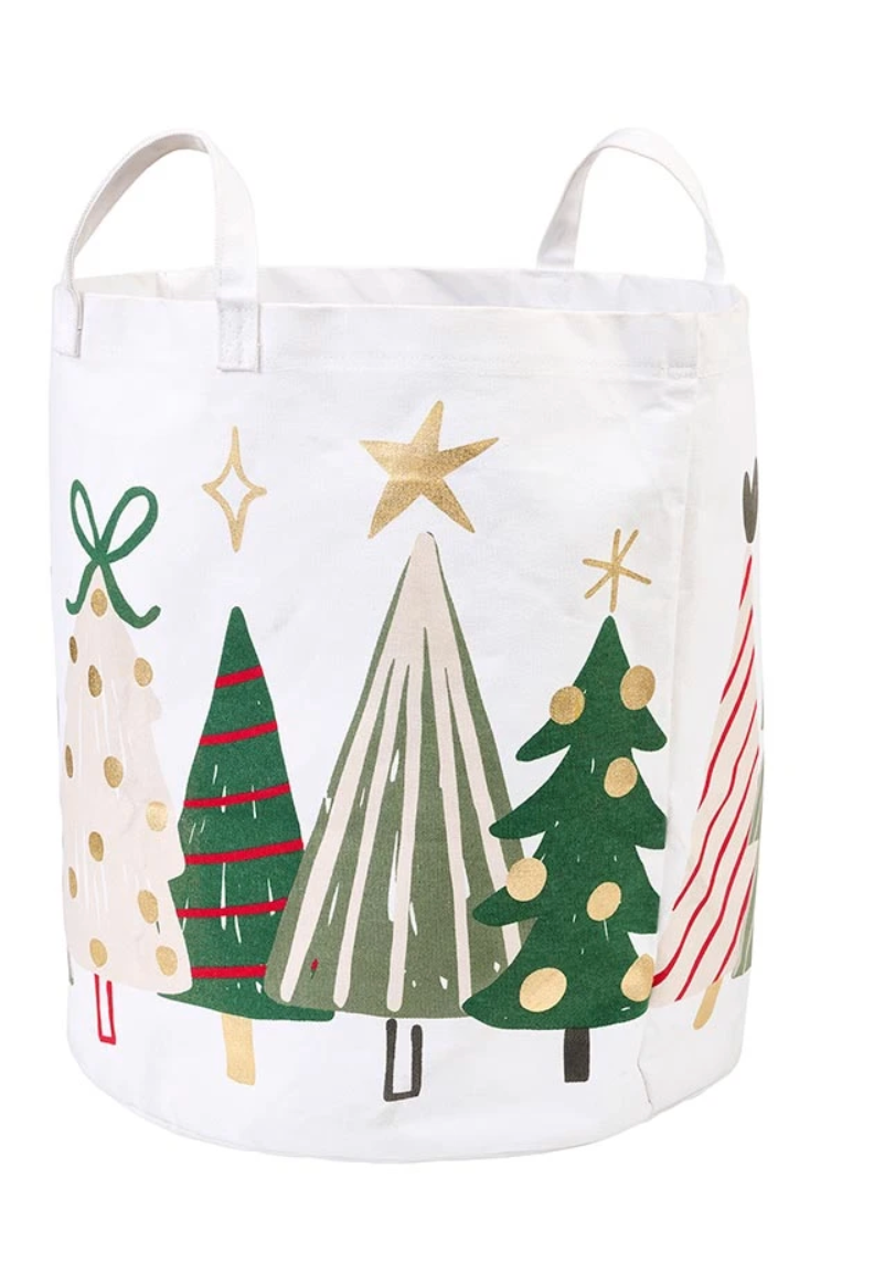 Large Canvas Tote - Christmas Trees