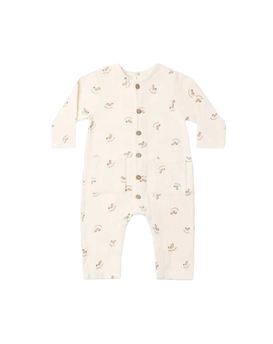 Pocketed Woven Jumpsuit || Rocking Horse