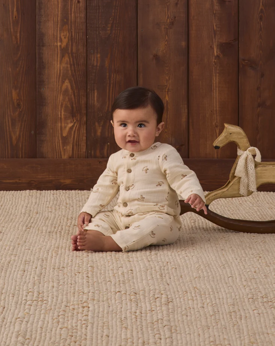 Pocketed Woven Jumpsuit || Rocking Horse