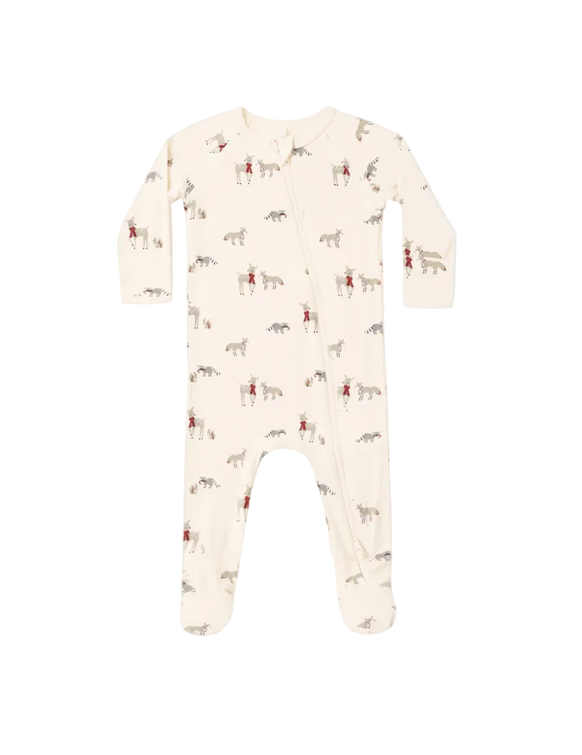 Bamboo Zip Footie || Forest Friends
