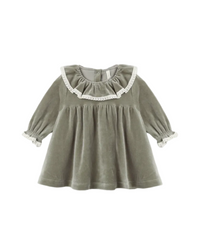 Velour Baby Dress || Spruce