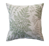 20" Square Cotton & Linen Fern Printed Pillow