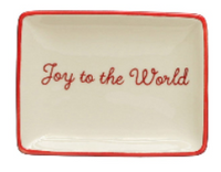 Stoneware Dish with Holiday Words