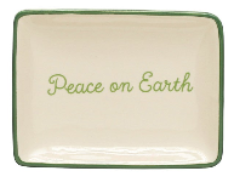 Stoneware Dish with Holiday Words