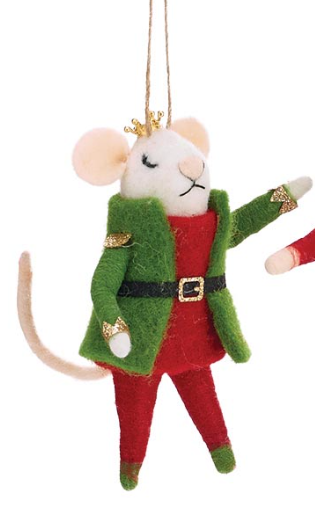 Wool Mice Nutcracker Ornaments