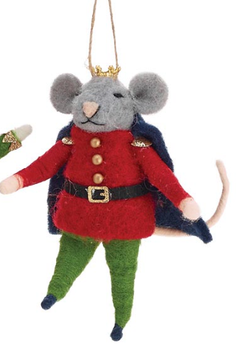 Wool Mice Nutcracker Ornaments