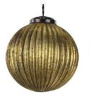 Antique Gold Glass Ball/Finial Ornament - 4"