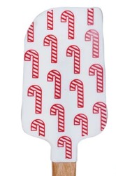 Silicone & Wood Spatulas w/ Holiday Pattern, 6 Styles, Set of 2 Sizes