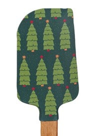 Silicone & Wood Spatulas w/ Holiday Pattern, 6 Styles, Set of 2 Sizes