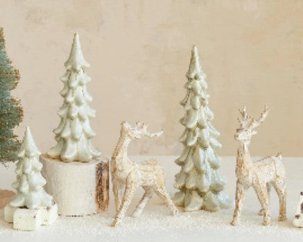Stoneware Tree, Reactive Glaze, Light Green