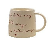 Stoneware Mug with Holiday Saying, Cream Color, 4 Styles - 16 oz.