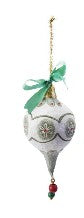 Hand-Painted Paper Mache Ornament with Bow & Design, 5 Styles