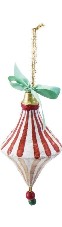 Hand-Painted Paper Mache Ornament with Bow & Design, 5 Styles
