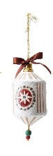 Hand-Painted Paper Mache Ornament with Bow & Design, 5 Styles